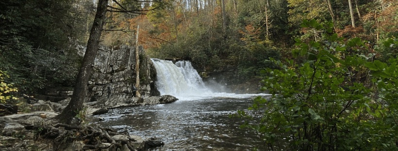 panoramic view of waterfall